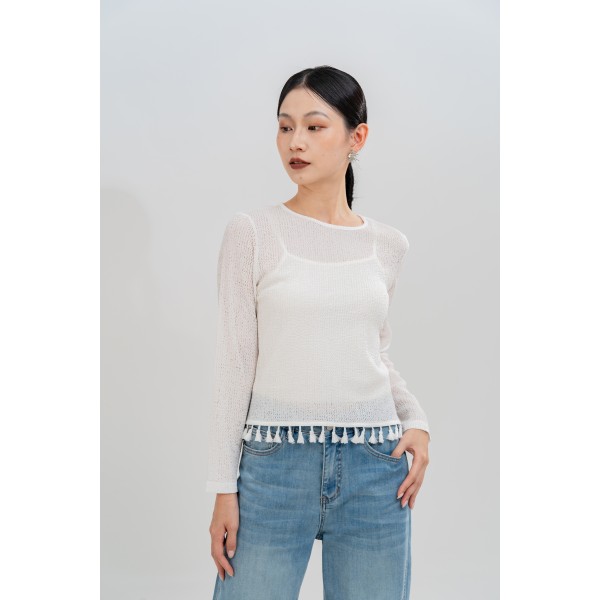 Tassel Hem Knitted Top